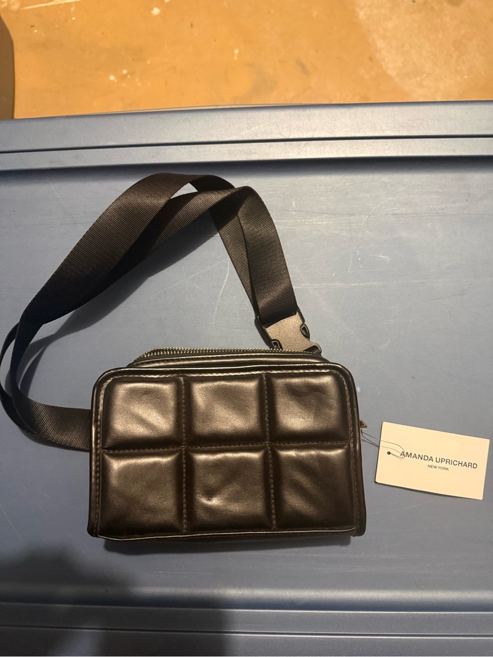 Amanda Uprichard Black Quilted Crossbody Bag